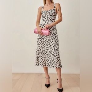 Reformation Callan Fitted-bodice Printed Dress Size 2